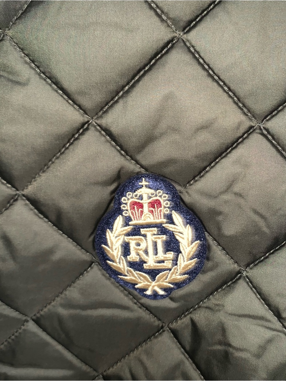 LAUREN RALPH LAUREN NWT Large Vest Crest Patch Diamond Quilted - Picture 4 of 6